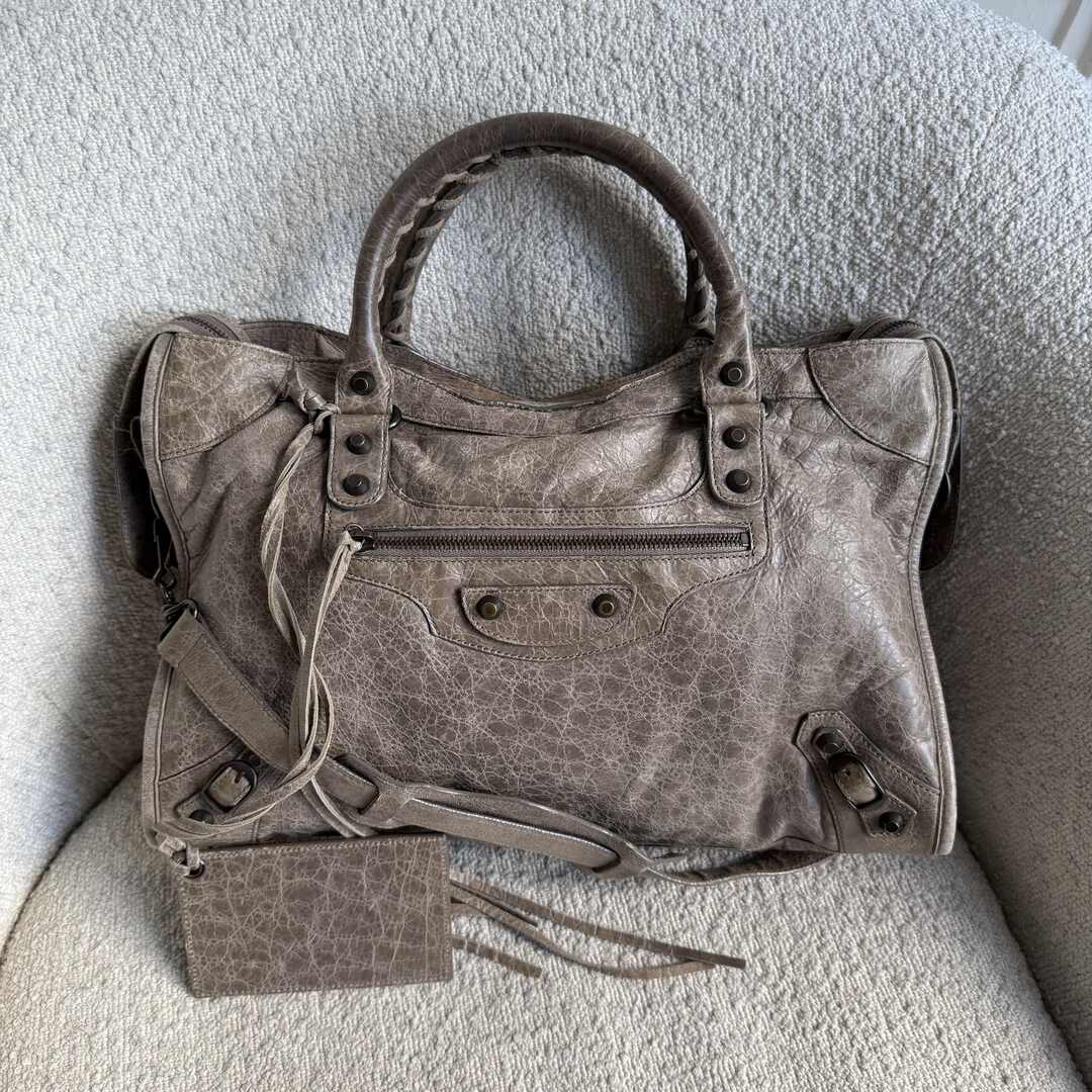 2012 Balenciaga The City Leather Mocha Brown Handbag