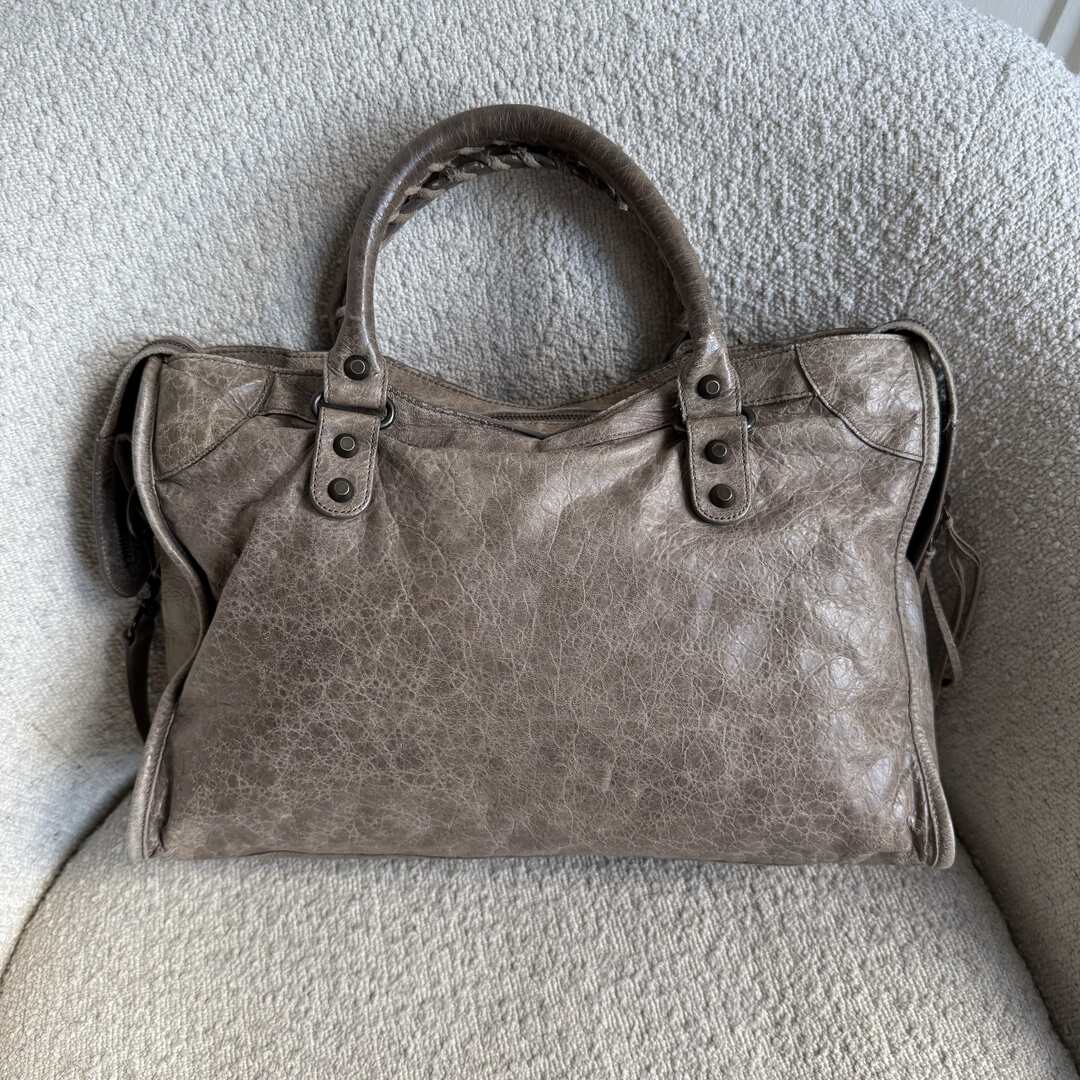 2012 Balenciaga The City Leather Mocha Brown Handbag