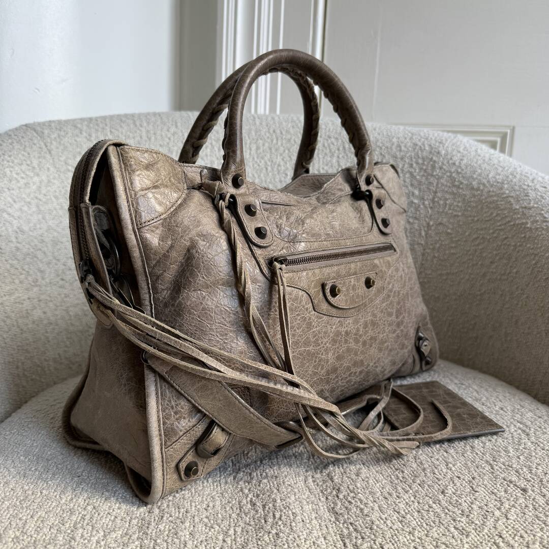 2012 Balenciaga The City Leather Mocha Brown Handbag