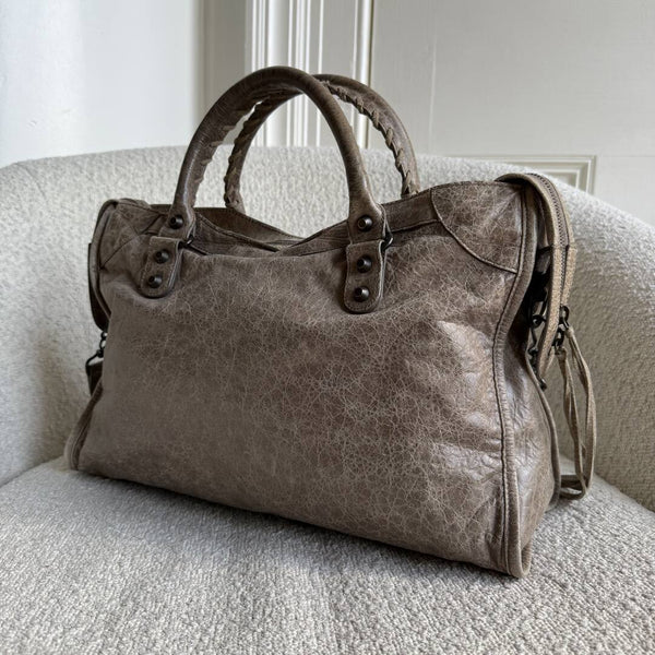 2012 Balenciaga The City Leather Mocha Brown Handbag