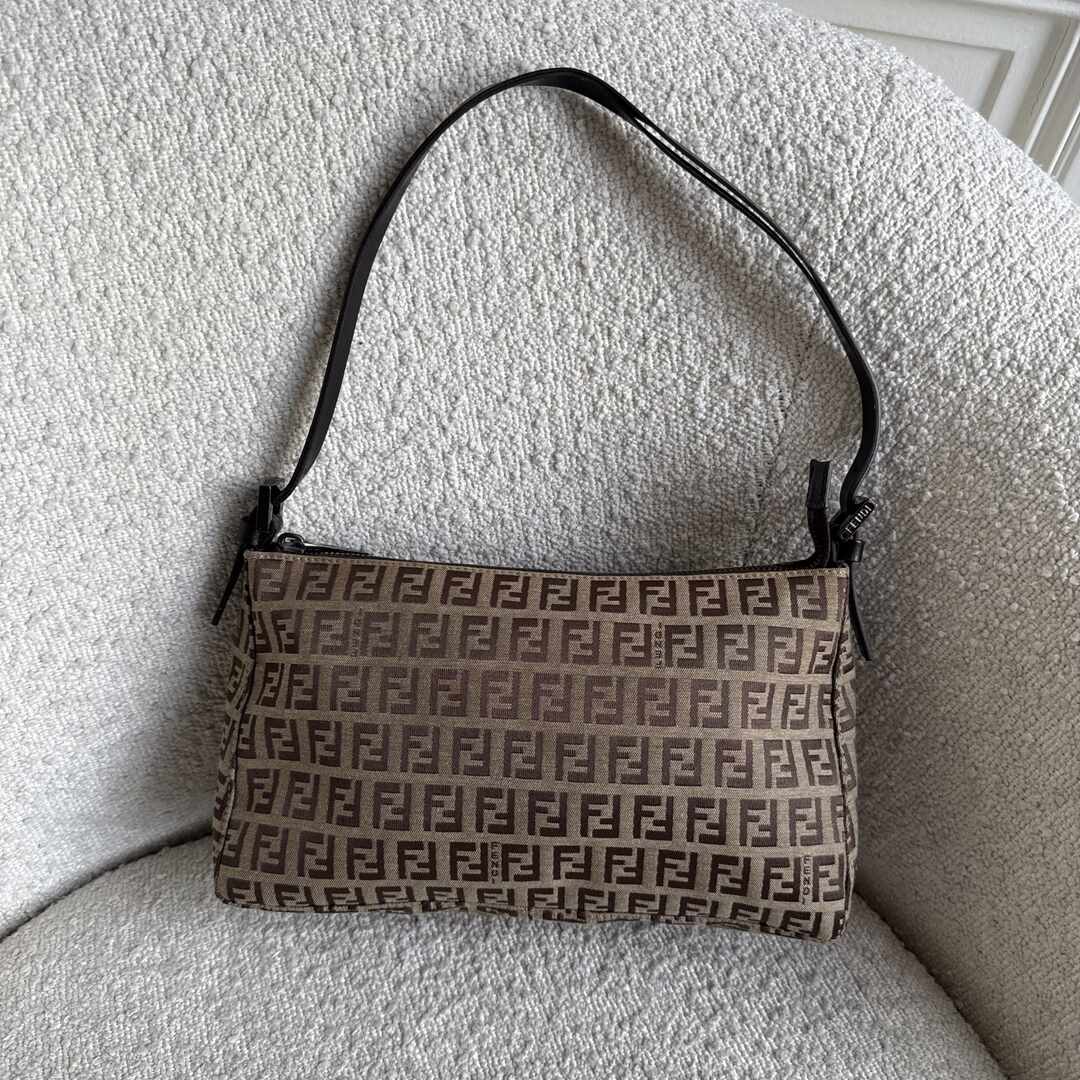 Fendi Zucchino Brown Shoulder Bag