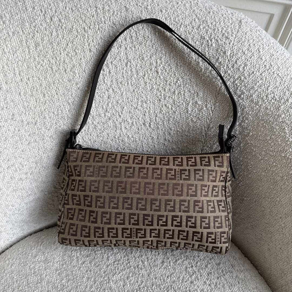 Fendi Zucchino Brown Shoulder Bag