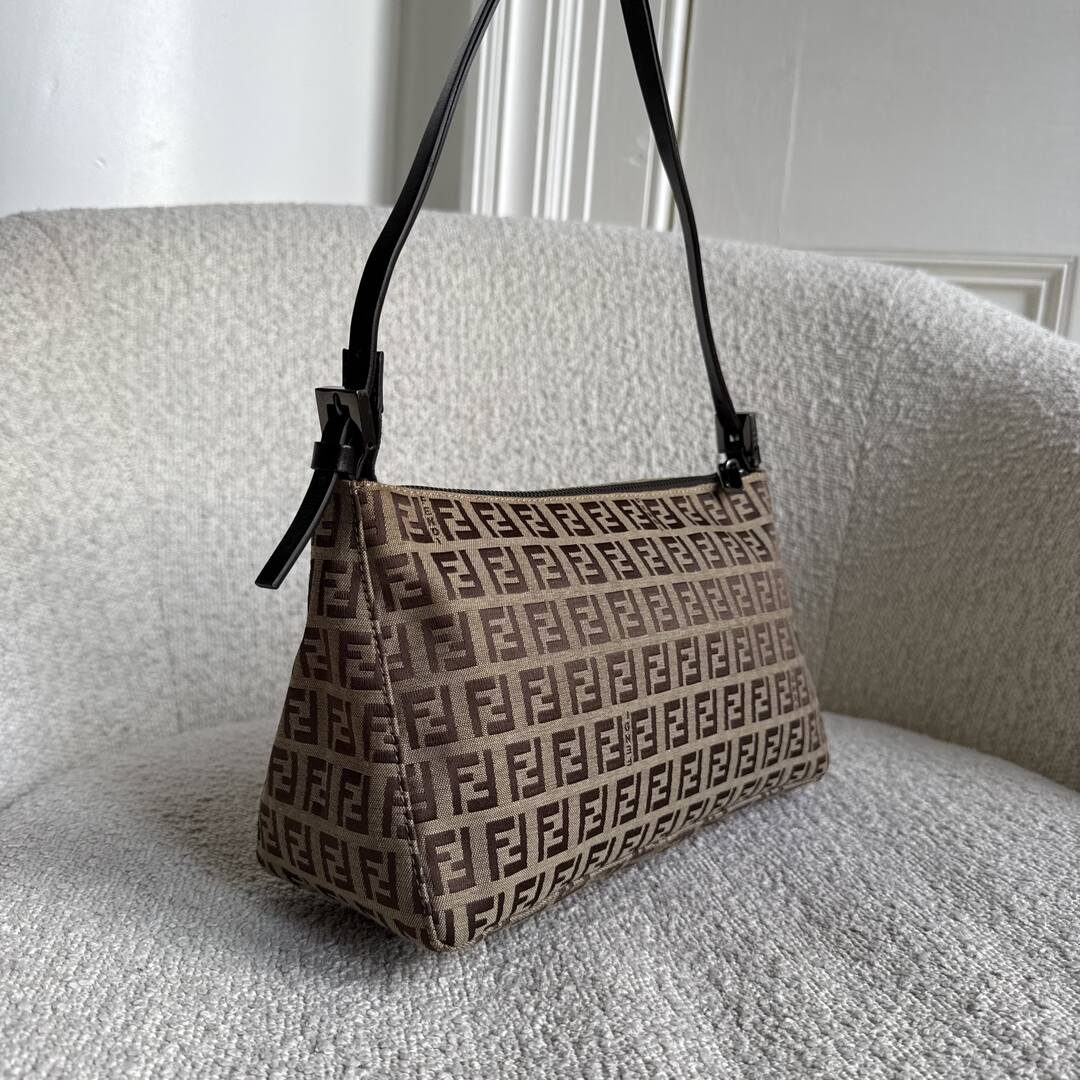 Fendi Zucchino Brown Shoulder Bag