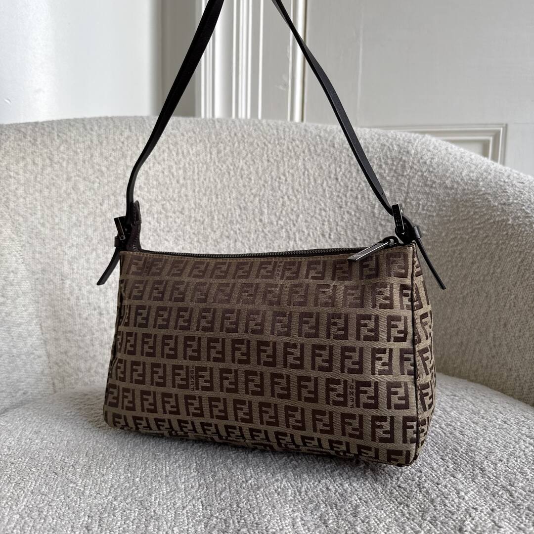 Fendi Zucchino Brown Shoulder Bag
