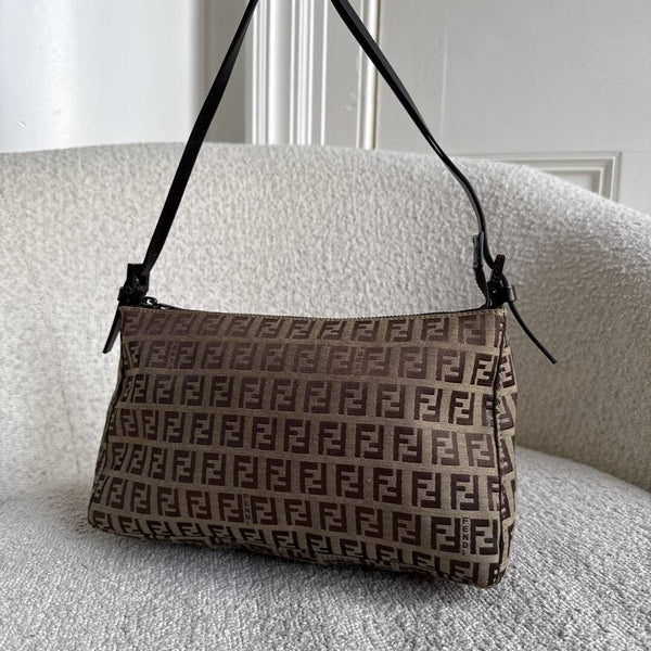 Fendi Zucchino Brown Shoulder Bag