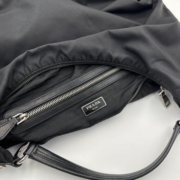 Prada Tessuto Hobo Nylon Black Shoulder Bag
