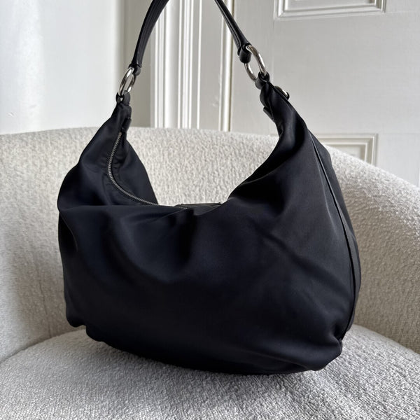 Prada Tessuto Hobo Nylon Black Shoulder Bag