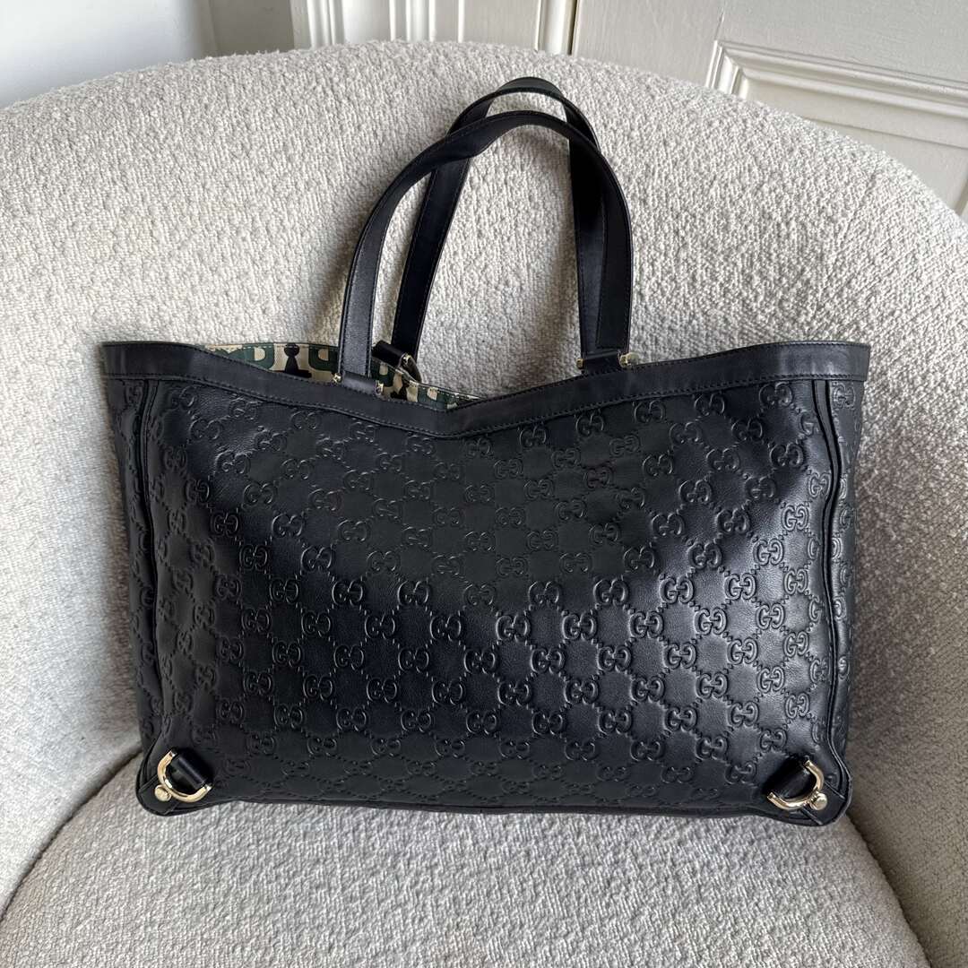 Gucci Guccissima Leather Black Tote Bag