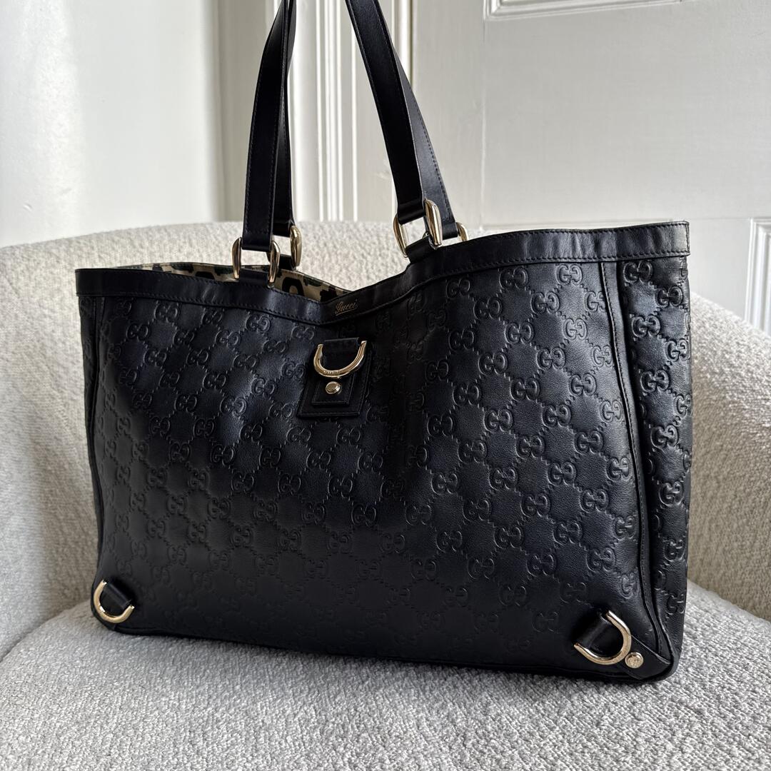 Gucci Guccissima Leather Black Tote Bag