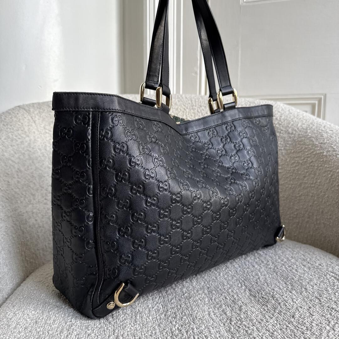 Gucci Guccissima Leather Black Tote Bag