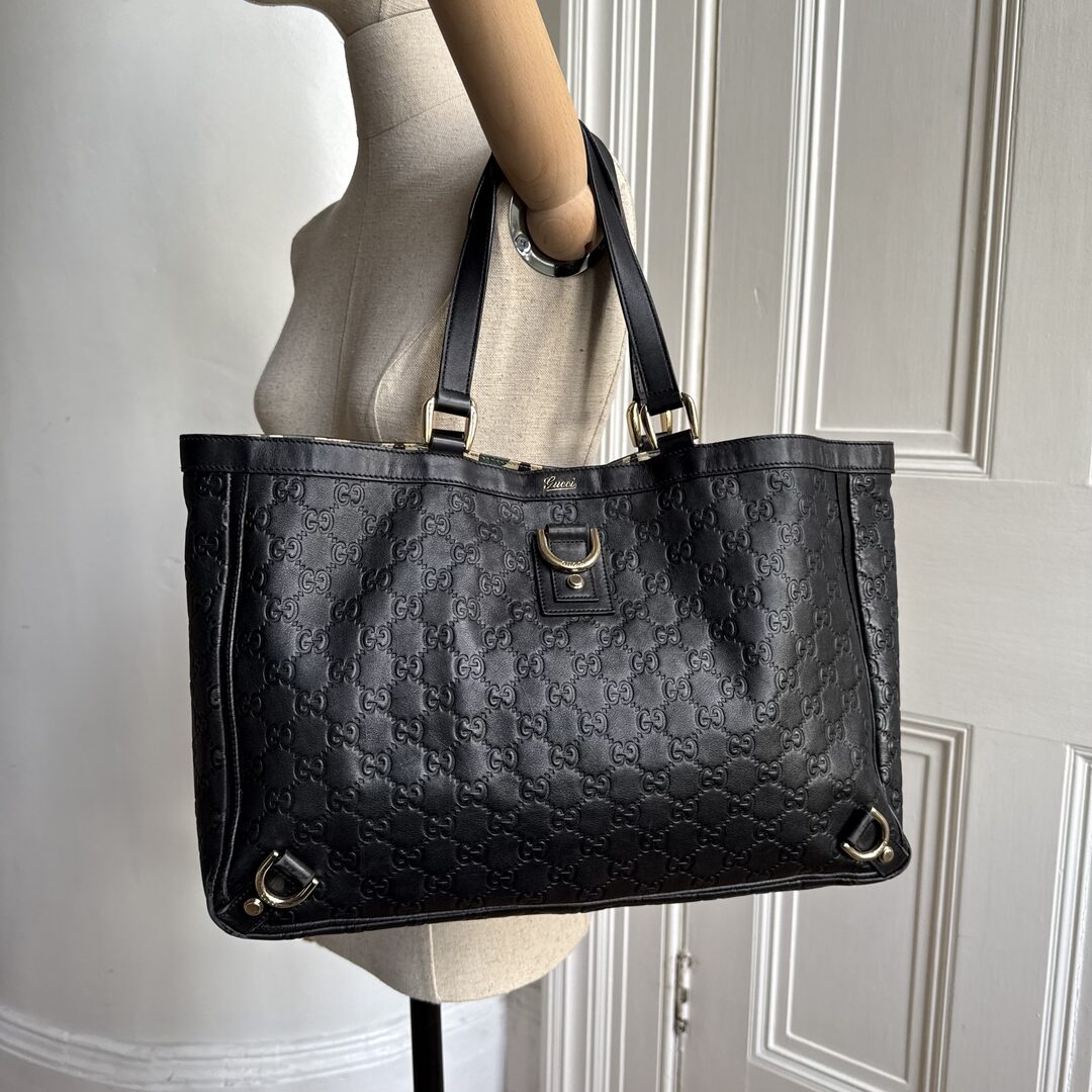 Gucci Guccissima Leather Black Tote Bag