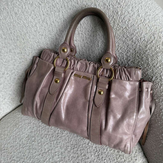 Miu Miu Vitello Dusty Pink Leather Handbag