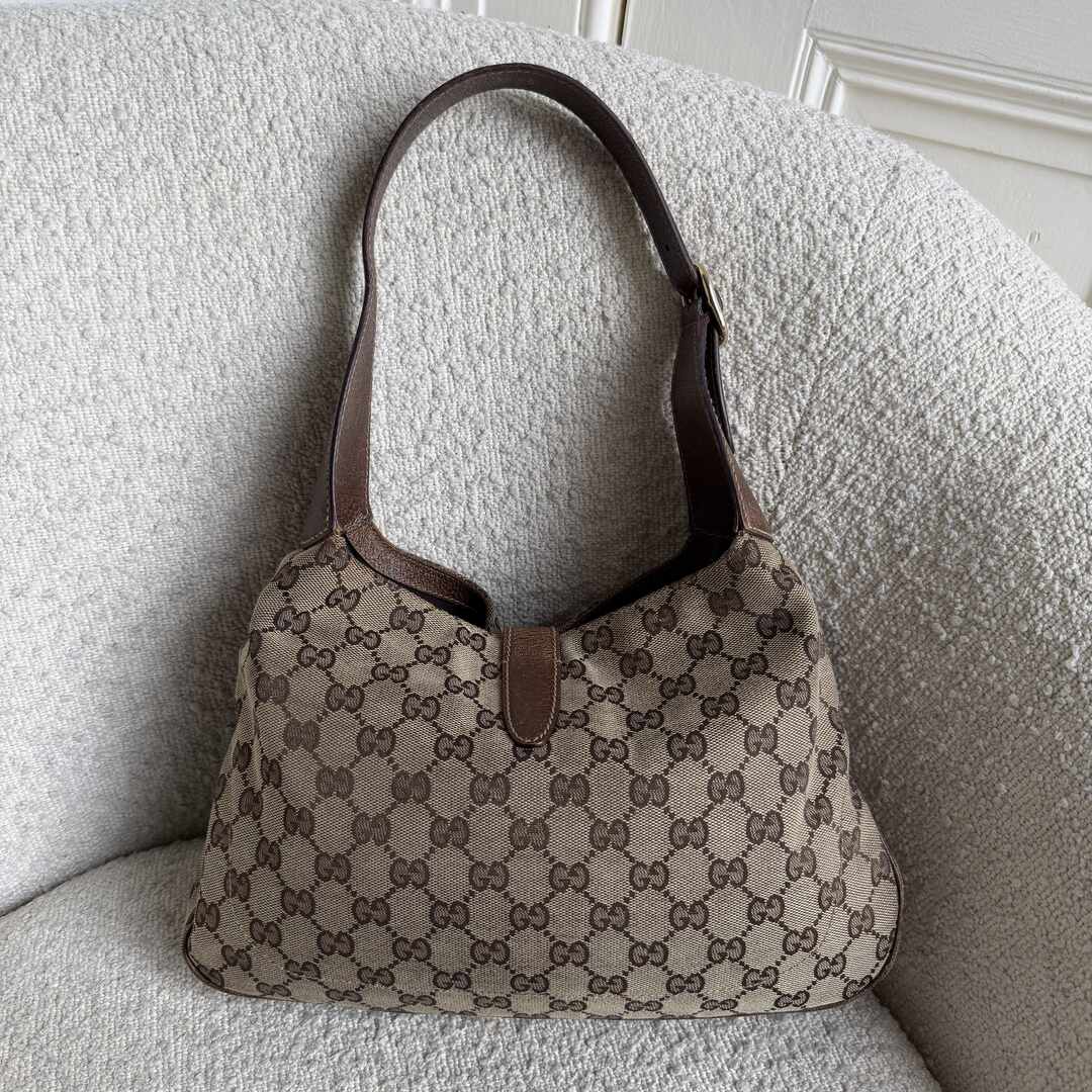 Gucci GG Canvas Jackie Brown Hobo Shoulder Bag