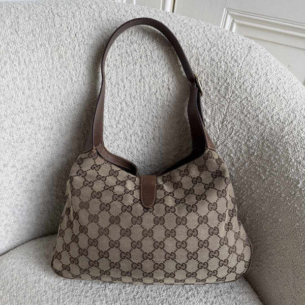 Gucci GG Canvas Jackie Brown Hobo Shoulder Bag