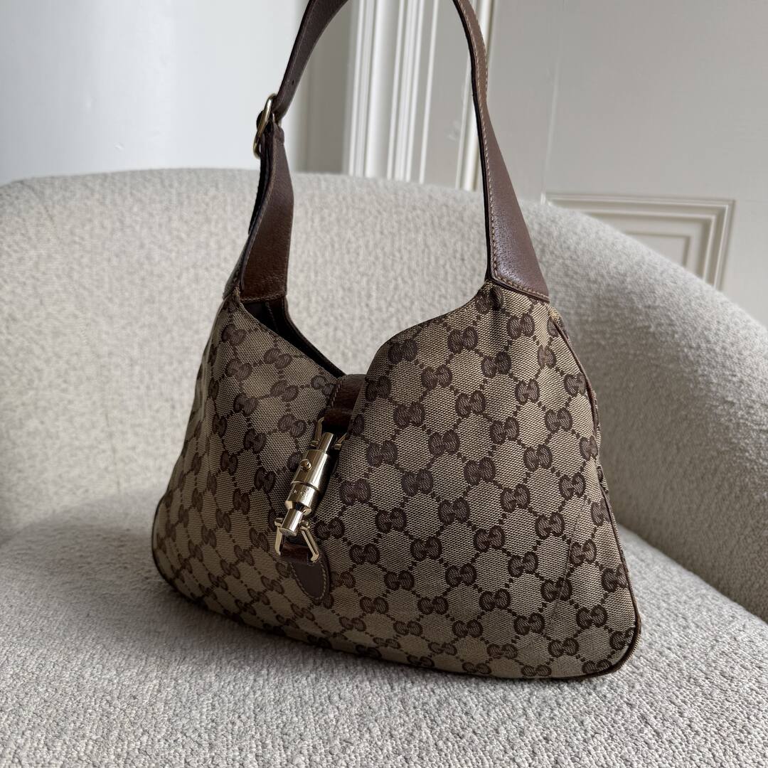 Gucci GG Canvas Jackie Brown Hobo Shoulder Bag