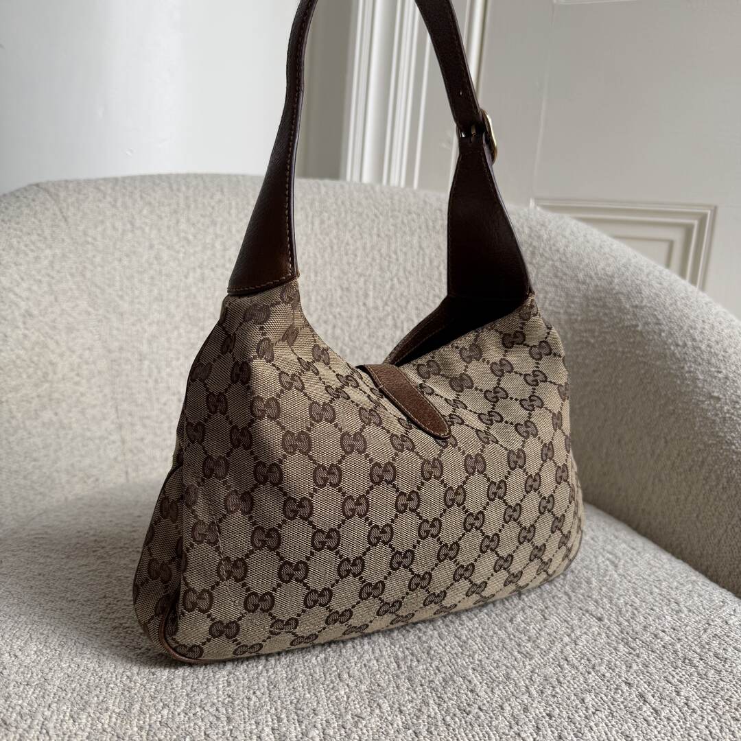 Gucci GG Canvas Jackie Brown Hobo Shoulder Bag