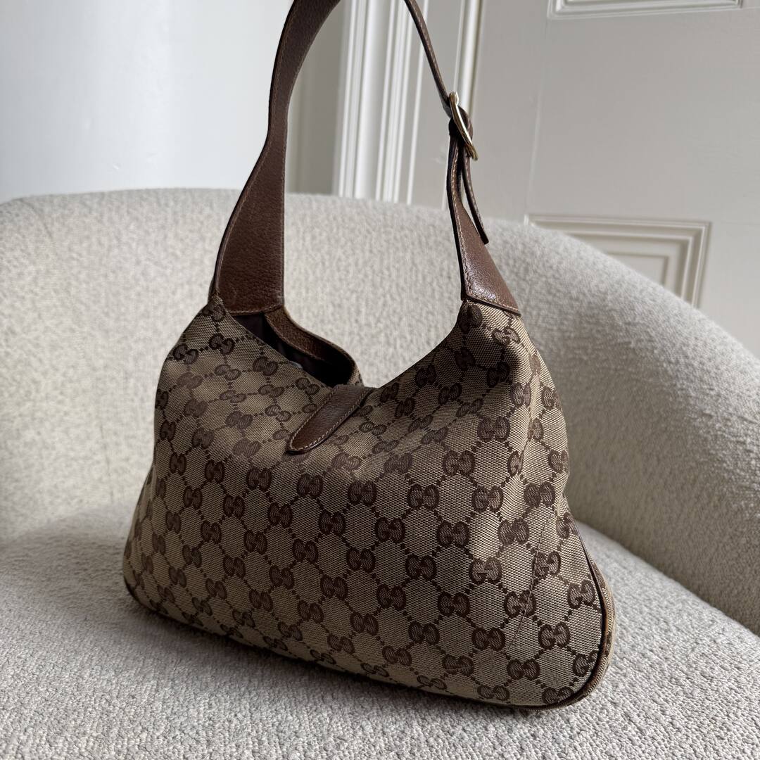 Gucci GG Canvas Jackie Brown Hobo Shoulder Bag