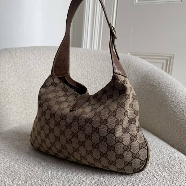 Gucci GG Canvas Jackie Brown Hobo Shoulder Bag
