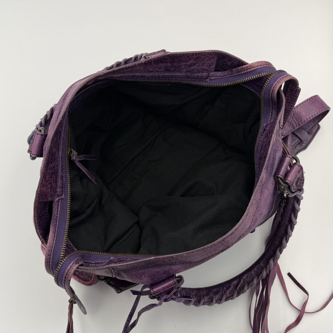 2003 Balenciaga The City Leather Purple Handbag