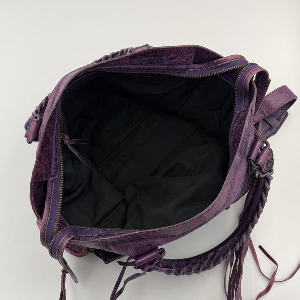 2003 Balenciaga The City Leather Purple Handbag