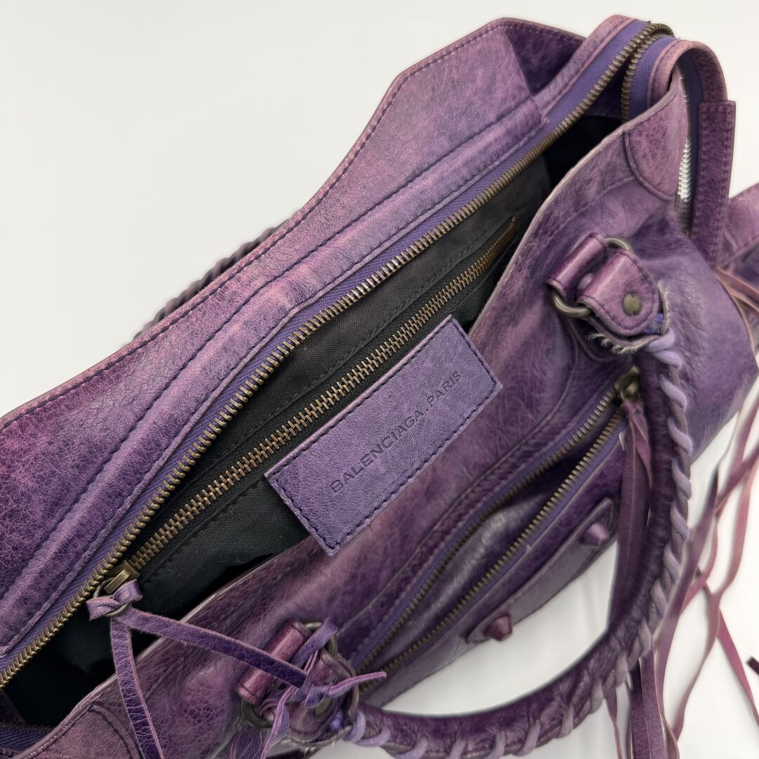 2003 Balenciaga The City Leather Purple Handbag