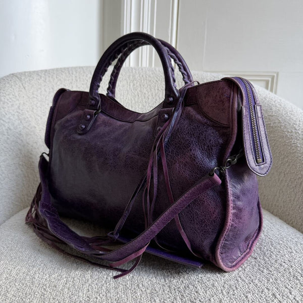 2003 Balenciaga The City Leather Purple Handbag