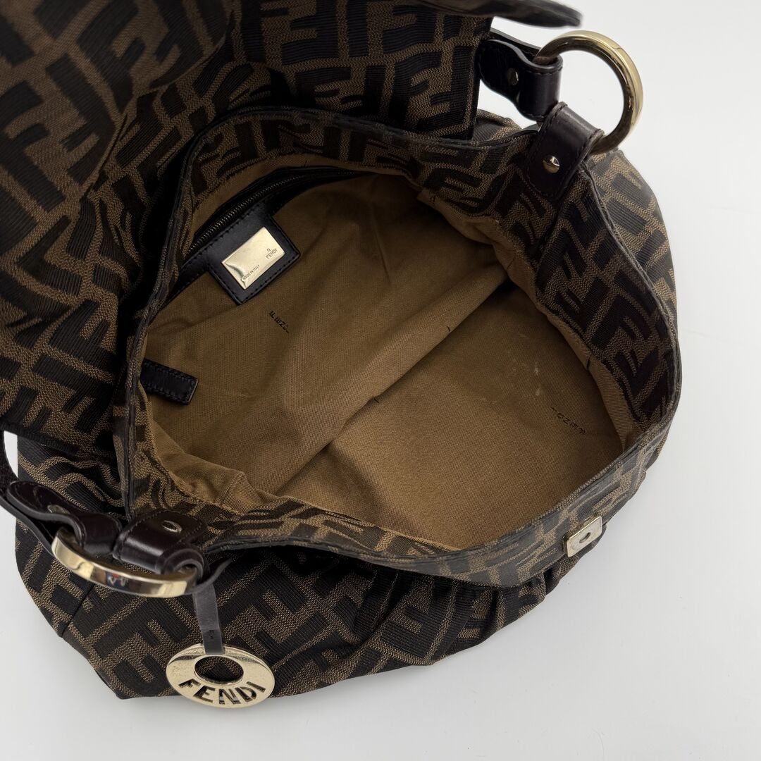 Fendi Zucca Chef Dark Brown Shoulder Bag
