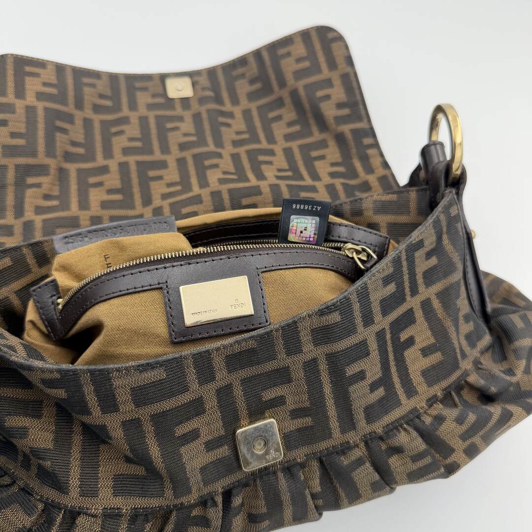 Fendi Zucca Chef Dark Brown Shoulder Bag