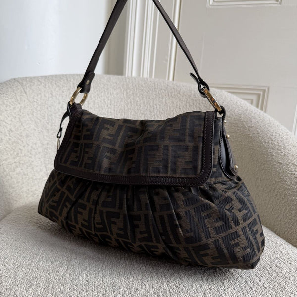 Fendi Zucca Chef Dark Brown Shoulder Bag