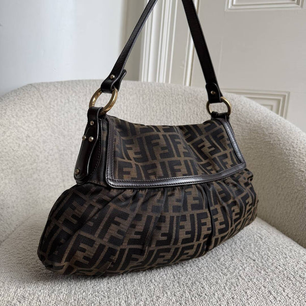 Fendi Zucca Chef Dark Brown Shoulder Bag