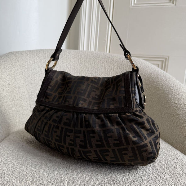 Fendi Zucca Chef Dark Brown Shoulder Bag