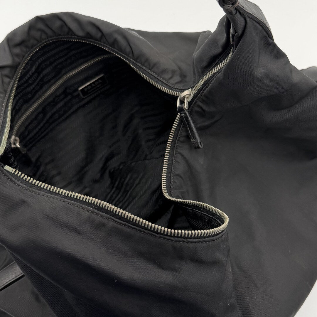 Prada Tessuto Hobo Nylon Black Shoulder Bag