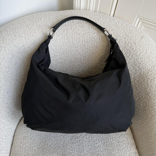 Prada Tessuto Hobo Nylon Black Shoulder Bag
