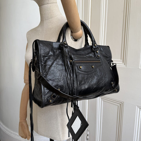 2014 Balenciaga City Leather Black Handbag