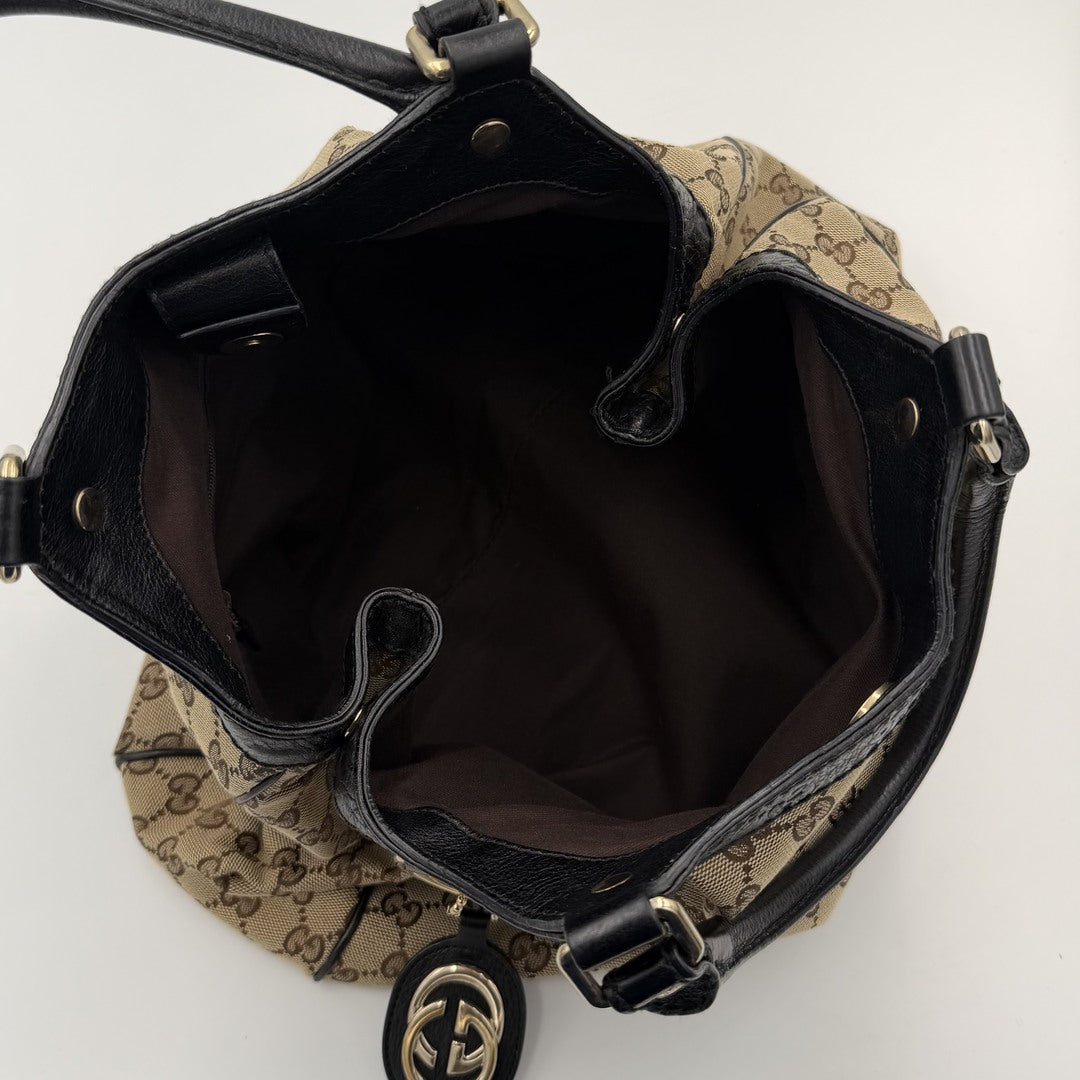 Gucci Monogram Sukey Black Tote Bag