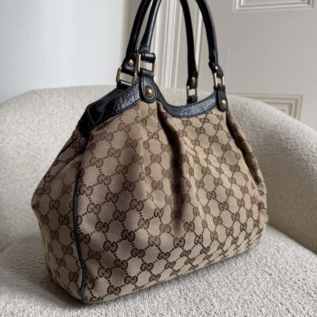 Gucci Monogram Sukey Black Tote Bag