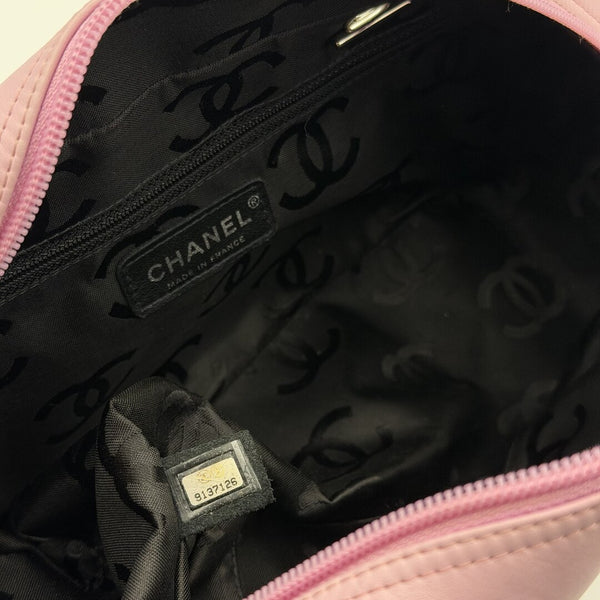 2005 Chanel Cambon Quilted Pink Bowling Shoulder Bag