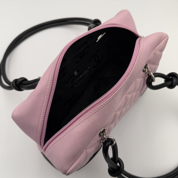2005 Chanel Cambon Quilted Pink Bowling Shoulder Bag