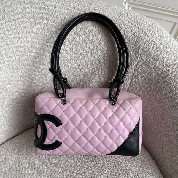 2005 Chanel Cambon Quilted Pink Bowling Shoulder Bag