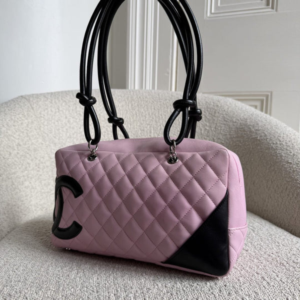 2005 Chanel Cambon Quilted Pink Bowling Shoulder Bag