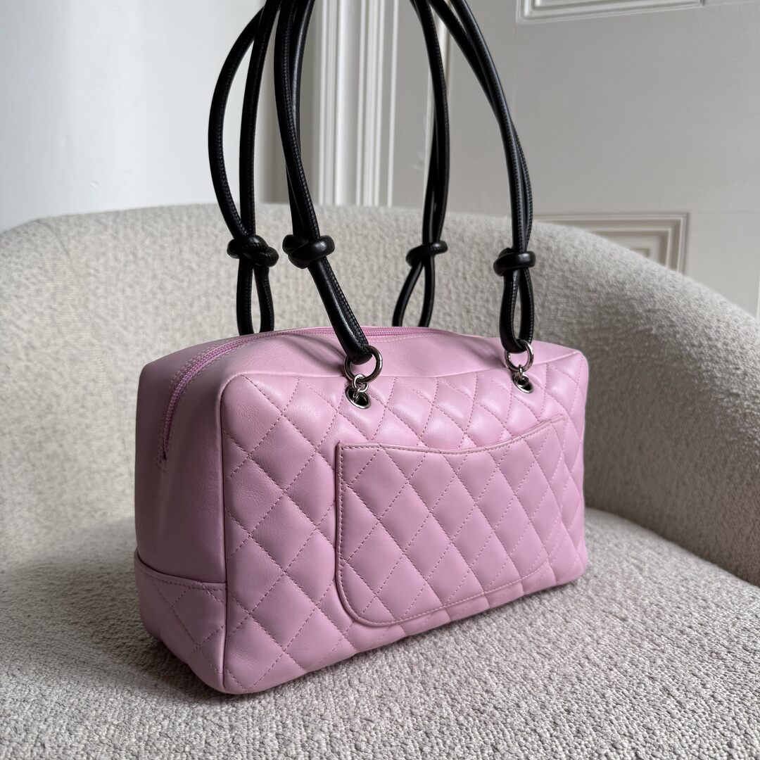 2005 Chanel Cambon Quilted Pink Bowling Shoulder Bag