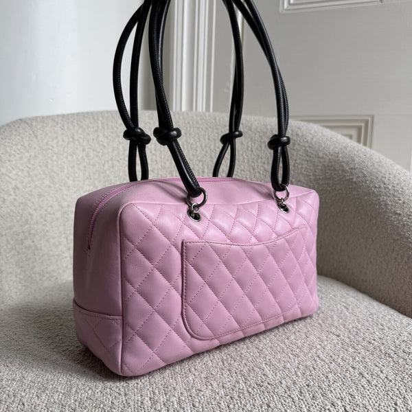 2005 Chanel Cambon Quilted Pink Bowling Shoulder Bag