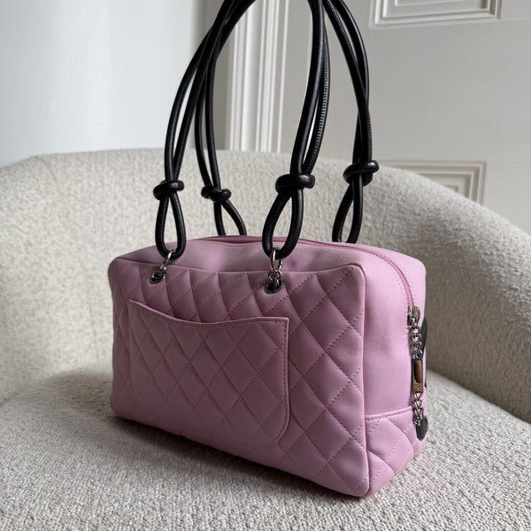 2005 Chanel Cambon Quilted Pink Bowling Shoulder Bag