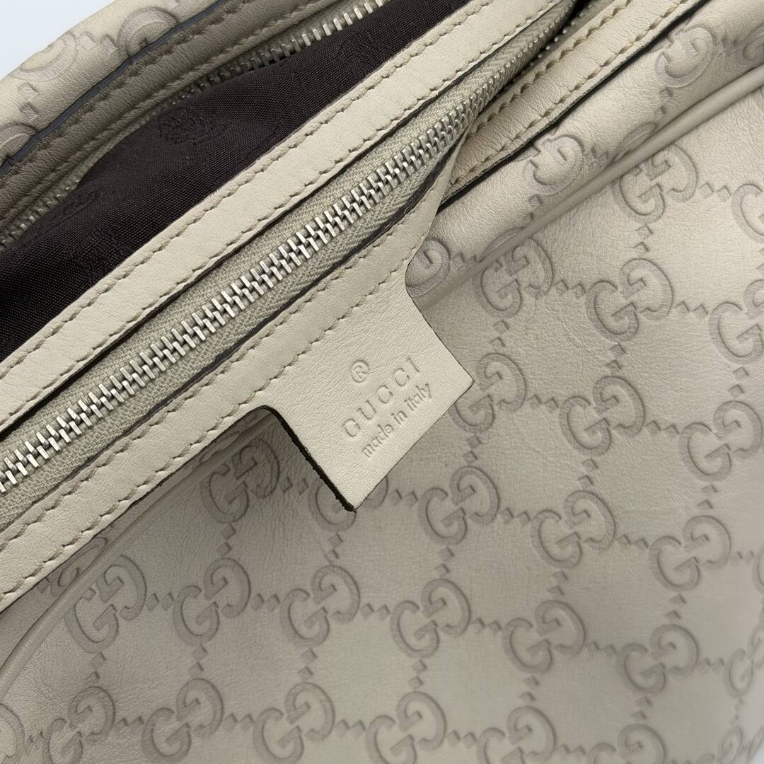 Gucci Guccissima Princy Cream Leather Shoulder Bag