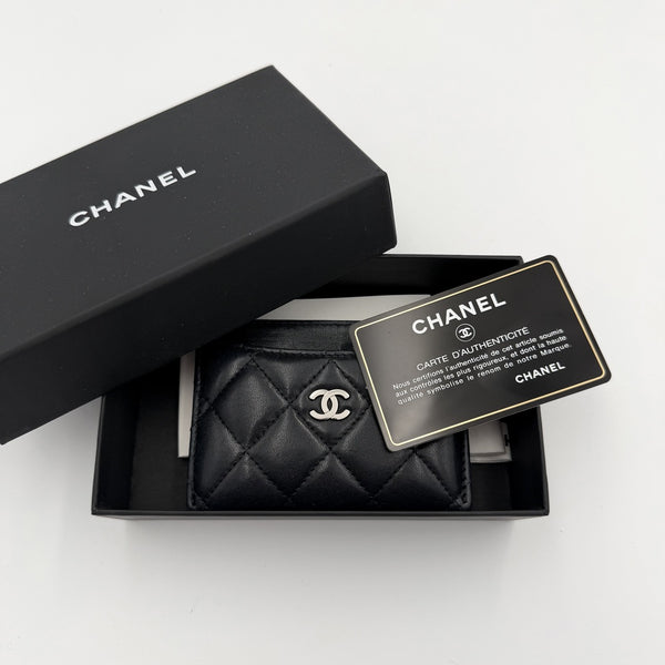 2019 Chanel CC Black Leather Card Case Wallet