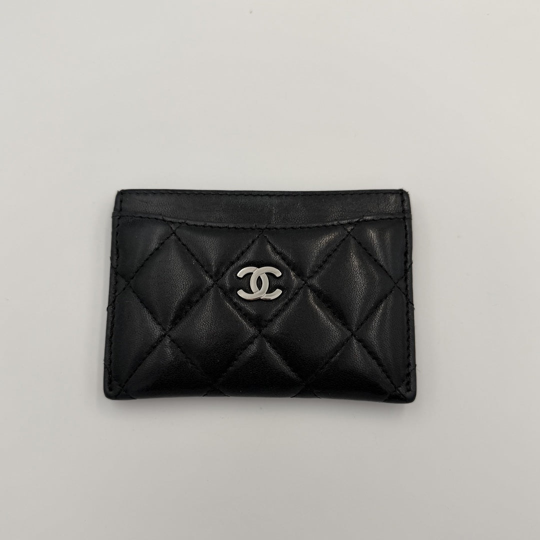 2019 Chanel CC Black Leather Card Case Wallet