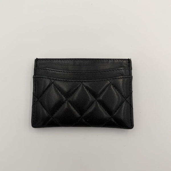 2019 Chanel CC Black Leather Card Case Wallet