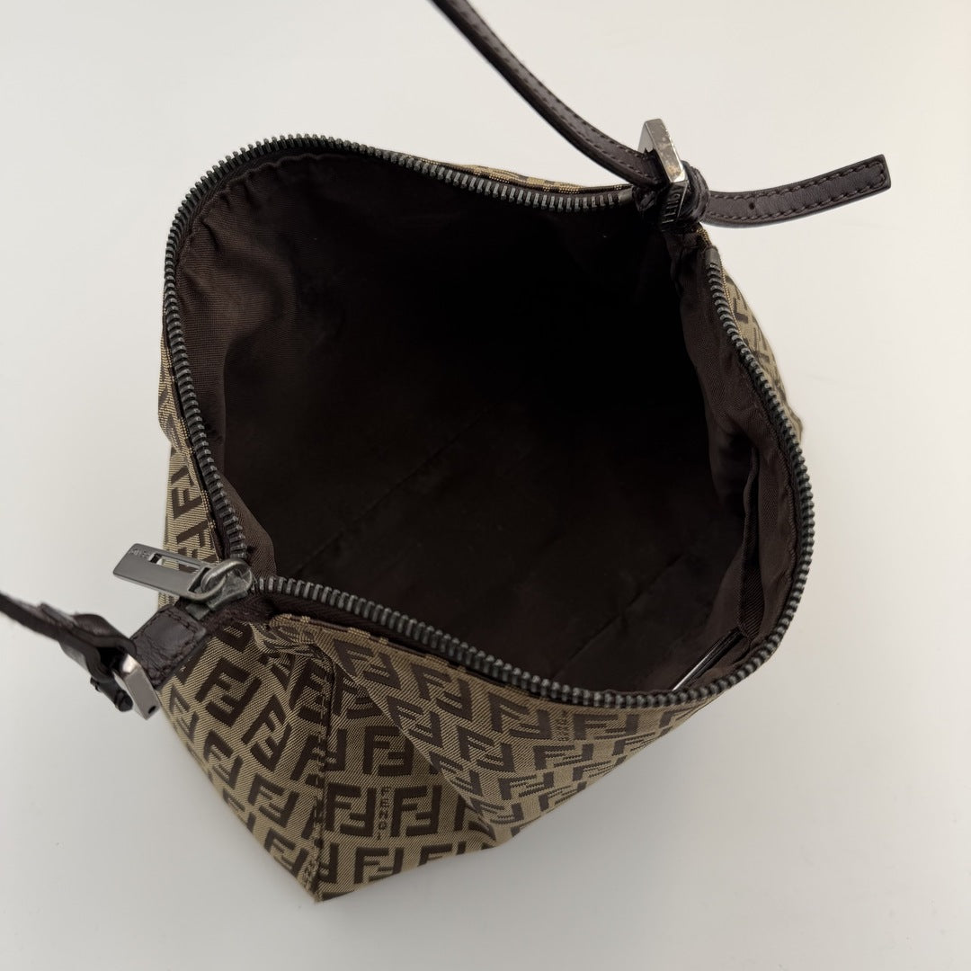 Fendi Zucchino Brown Shoulder Bag