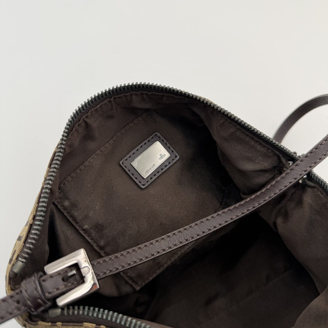 Fendi Zucchino Brown Shoulder Bag
