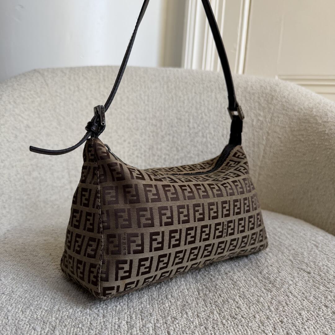 Fendi Zucchino Brown Shoulder Bag